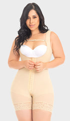 MYD F0065 - MID-THIGH FAJA WITH BACK COVERAGE AND WIDE STRAPS