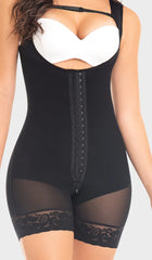 MYD F0065 - MID-THIGH FAJA WITH BACK COVERAGE AND WIDE STRAPS