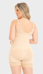 MYD F0768 MID-THIGH FAJA BACK COVERAGE AND ADJUSTABLE STRAPS WITH ZIPPER