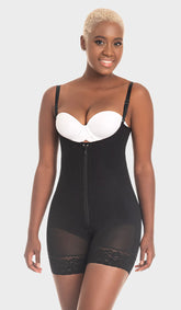 MYD F0768 MID-THIGH FAJA BACK COVERAGE AND ADJUSTABLE STRAPS WITH ZIPPER