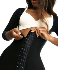 forma tu cuerpo O-225 Open Bust Bodysuit Knee Length - Long Sleeves