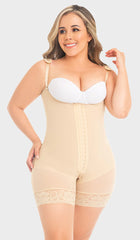 MYD F0068 MID-THIGH FAJA WITH BACK COVERAGE AND ADJUSTABLE STRAPS