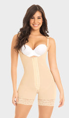 MYD F0468 MID-THIGH FAJA WITH BACK COVERAGE AND ADJUSTABLE STRAPS