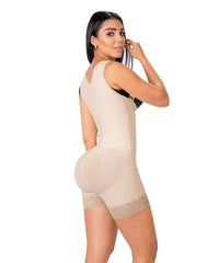forma tu cuerpo O-013 Short Bodysuit with Central Hooks and sleeves