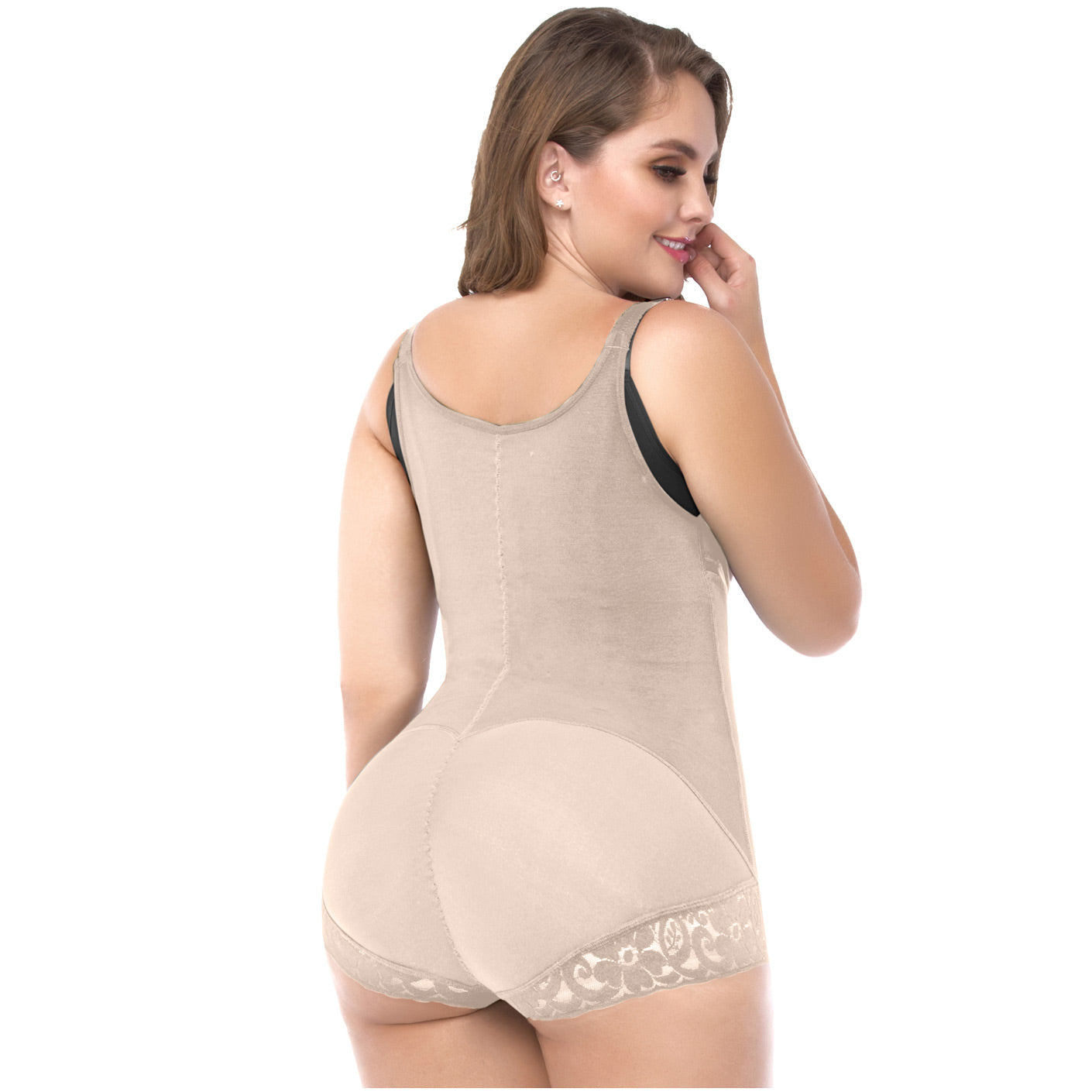 UpLady 6184 | Butt Lifting Shapewear Bodysuit with Wide Hips - 2XS / Beige